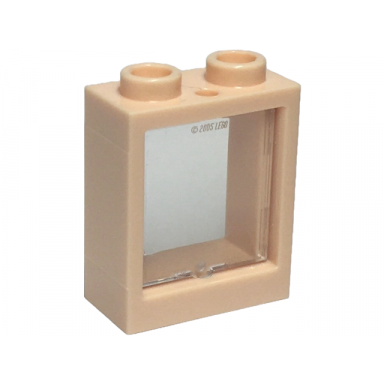 light nougat window 1 x 2 x 2 flat front with trans-clear glass 60592 60601