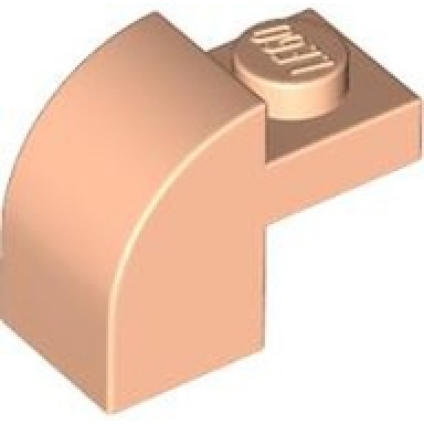light nougat slope curved 2 x 1 x 1 1 3 with recessed stud