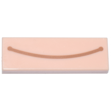 light nougat tile 1 x 3 with medium nougat curved line pattern super mario closed mouth smile