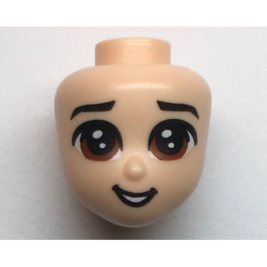 light nougat mini doll head friends with brown large eyes and open mouth pattern li shang