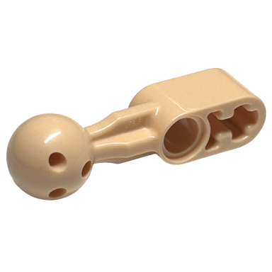 light nougat technic liftarm modified ball joint straight 1 x 2 with 6 holes in ball