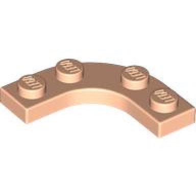 light nougat plate round corner 3 x 3 with 2 x 2 curved cutout