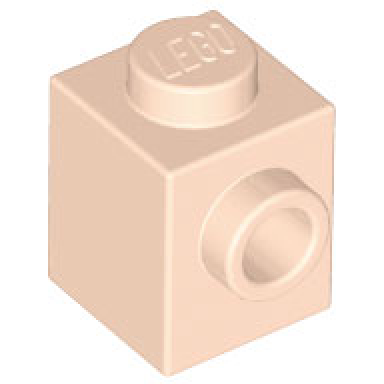 light nougat brick modified 1 x 1 with stud on side