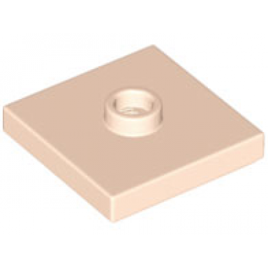 light nougat plate modified 2 x 2 with groove and 1 stud in center jumper