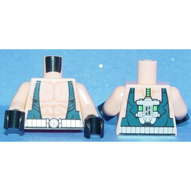 light nougat torso batman muscles outline with dark blue suspenders and silver belt pattern light nougat arms black hands