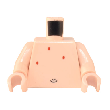 light nougat torso spongebob with black navel and red spots pattern light nougat arms light nougat hands