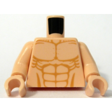 light nougat torso bare chest with muscles outline detailed pattern light nougat arms light nougat hands