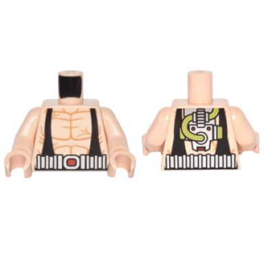 light nougat torso batman muscles outline with black suspenders and silver belt lime hoses on back pattern light nougat arms light nougat hands