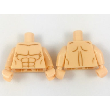 light nougat torso bare chest with muscles outline pattern light nougat arms light nougat hands