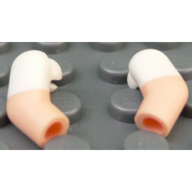 light nougat arm matching left and right pair with molded white short sleeves pattern