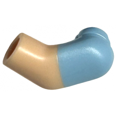light nougat arm left with molded bright light blue short sleeve pattern