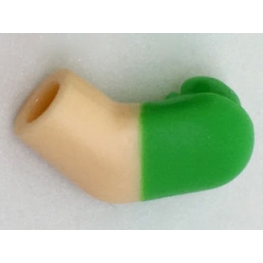light nougat arm left with molded bright green short sleeve pattern