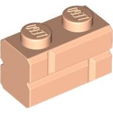 light nougat brick modified 1 x 2 with masonry profile