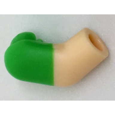 light nougat arm right with molded bright green short sleeve pattern