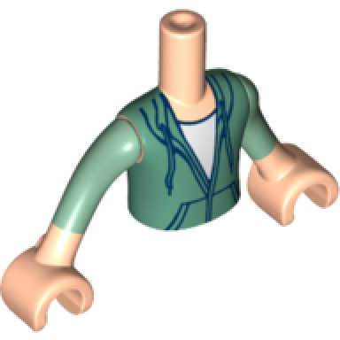 light nougat torso mini doll boy sand green hooded sweatshirt pattern light nougat arms with hands with sand green sleeves