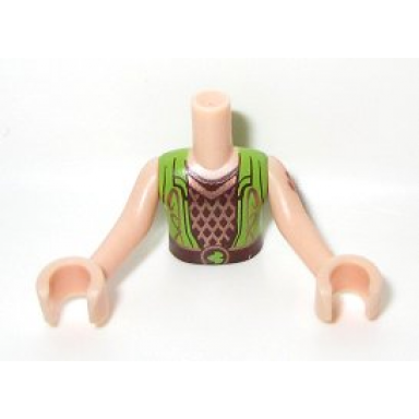 torso mini doll boy lime vest over bronze diamond shirt pattern light nougat arms with hands with reddish brown elves tattoo