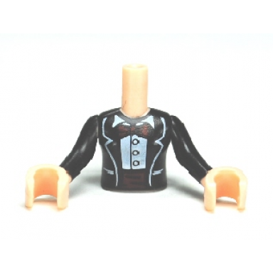 light nougat torso mini doll girl black jacket formal with bow tie and cummerbund pattern light nougat arms with hands with black sleeves