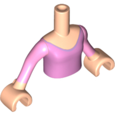 light nougat torso mini doll girl bright pink scoop neck pattern light nougat arms with hands with bright pink sleeves ariel