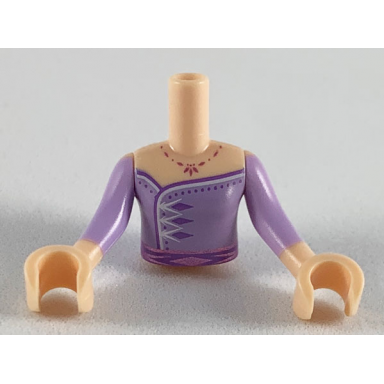 light nougat torso mini doll girl lavender dress pattern light nougat arms with hands with lavender sleeves