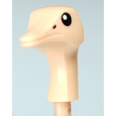 light nougat ostrich head with black eyes pattern
