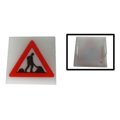 electric light 2 x 2 clip-on plate with men working pattern