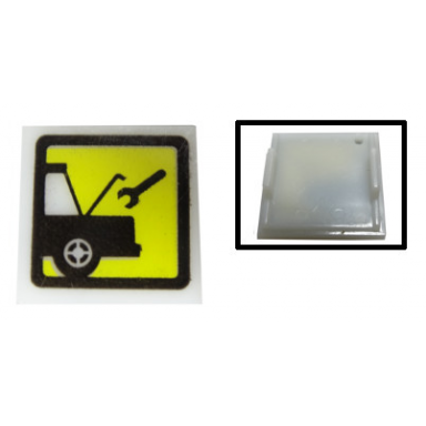 electric light 2 x 2 clip-on plate with car repair pattern