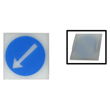 electric light 2 x 2 clip-on plate with blue circle and white arrow pattern