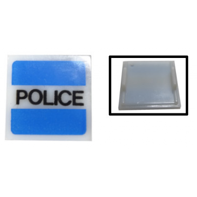 electric light 2 x 2 clip-on plate with police pattern