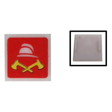 electric light 2 x 2 clip-on plate with fire logo pattern