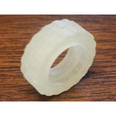 milky white tire 17.5mm d x 6mm with shallow staggered treads