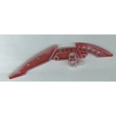 milky white bionicle weapon staff of light blade with marbled dark red pattern