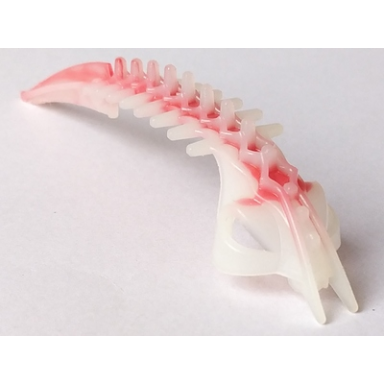 milky white bionicle mask crast with marbled red pattern