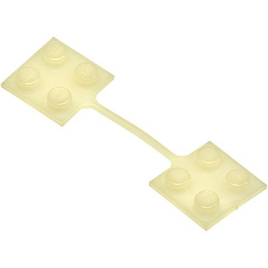 milky white hinge coupling nylon - two connected 2 x 2 plates