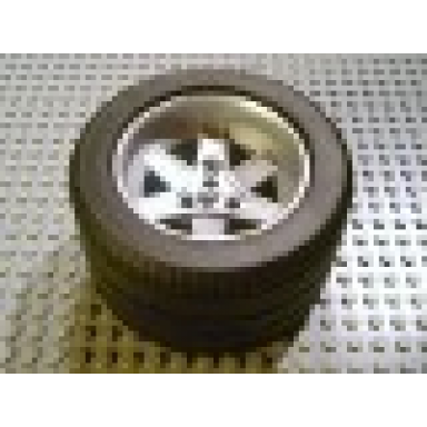 metallic silver wheel 62mm d x 46mm technic racing large with black tire technic racing large 22969 32296
