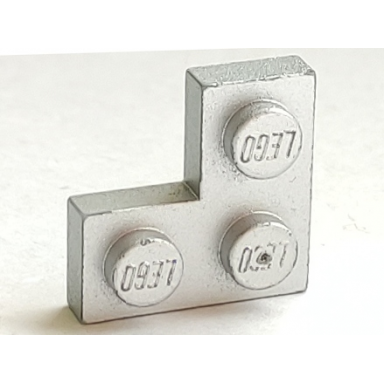 metallic silver plate 2 x 2 corner