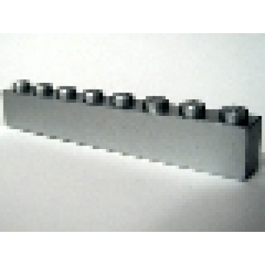 metallic silver brick 1 x 8