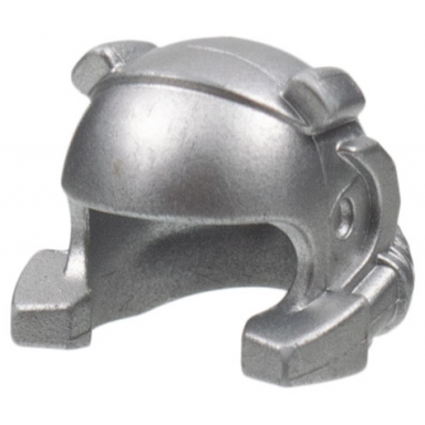 metallic silver minifigure headgear helmet with breathing apparatus and headlights