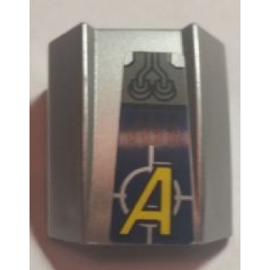 metallic silver slope curved 2 x 2 lip with agents logo and wires with plugs pattern sticker - set 8635