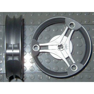 metallic silver wheel 70 x 14 mm futuristic