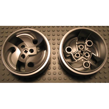 metallic silver wheel 81.6 x 34 zr three spoke swirl