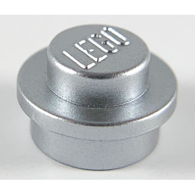 metallic silver plate round 1 x 1