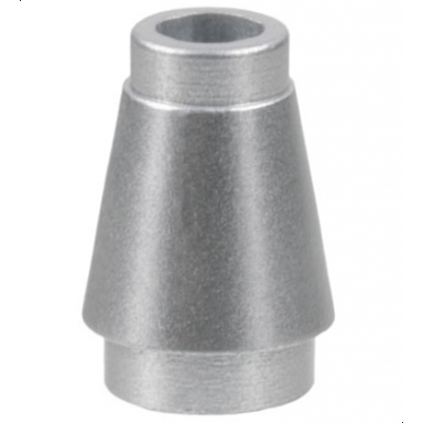 metallic silver cone 1 x 1 with top groove