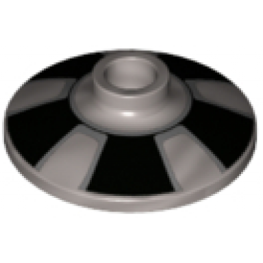 metallic silver dish 2 x 2 inverted radar with black trapezoids hubcap pattern