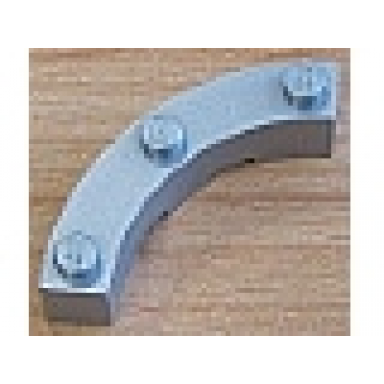 metallic silver brick round corner 4 x 4 macaroni with 3 studs