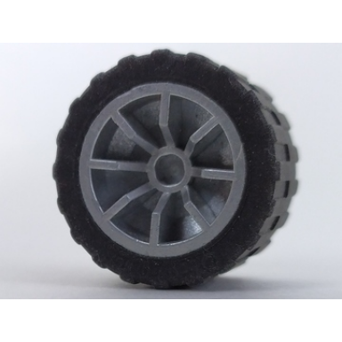 wheel 18mm d x 14mm spoked with black tire 24 x 14 shallow tread 51377 30648