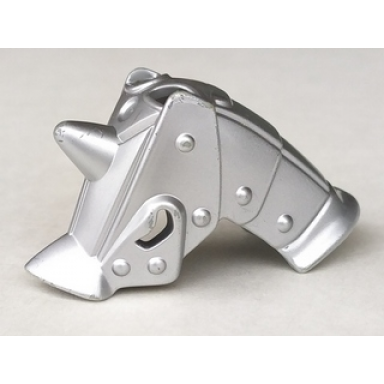 metallic silver duplo animal accessory horse battle helmet