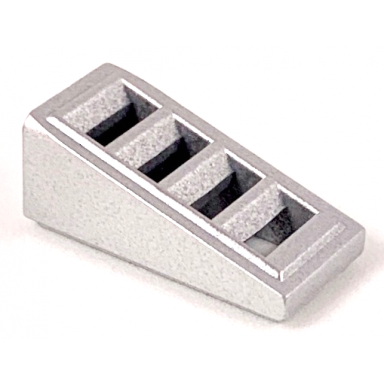 metallic silver slope 18 2 x 1 x 2 3 with grille