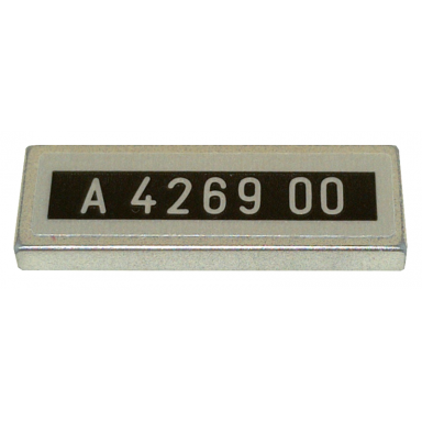 metallic silver tile 1 x 3 with license plate a 4269 00 pattern sticker - set 76911