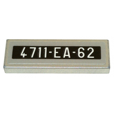metallic silver tile 1 x 3 with license plate 4711-ea-62 pattern sticker - set 76911