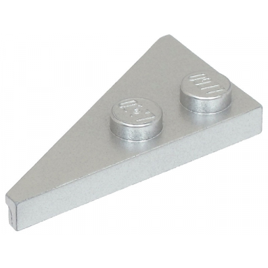 metallic silver wedge plate 4 x 2 right pointed